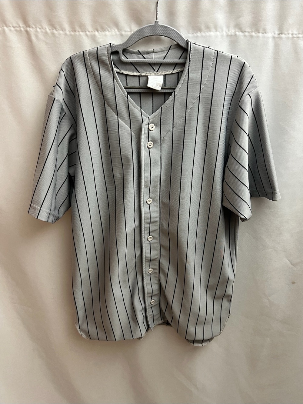 Champro Adult Gray Black Pinstripe Baseball Jersey #99 Size Large